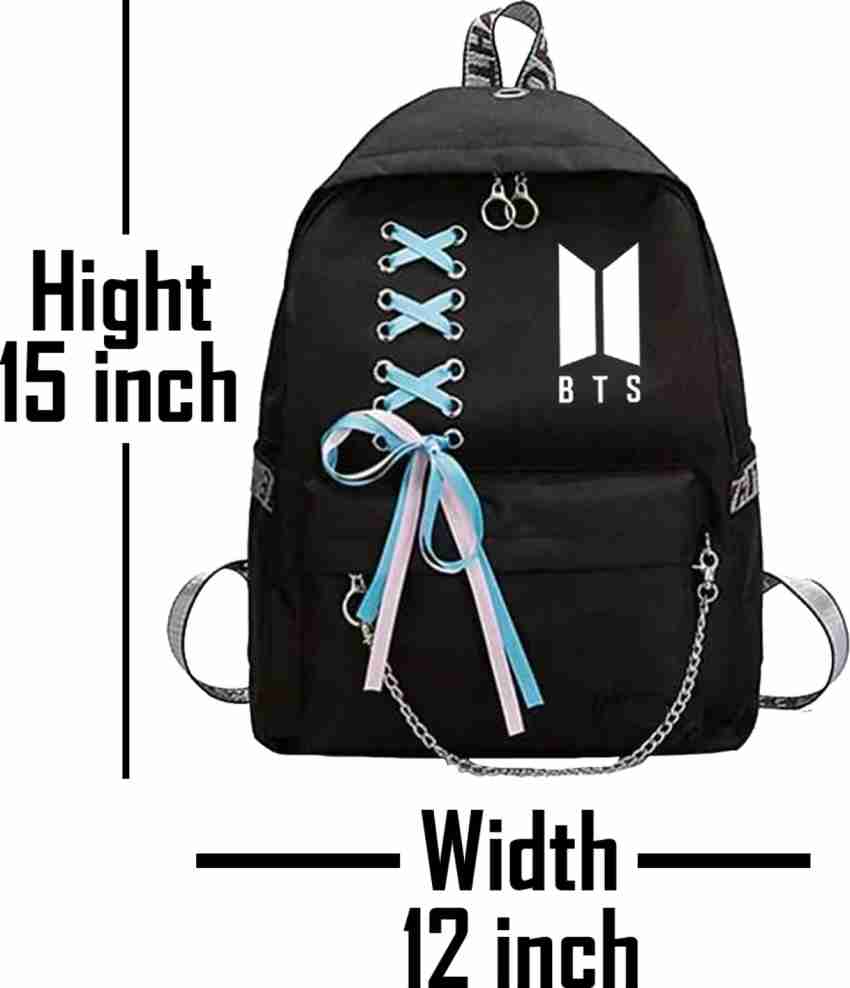 Cluci BTS Backpack, BTS ARMY Bags, Travel/School/Tution Bags For Girls 10  L Backpack Black - Price in India