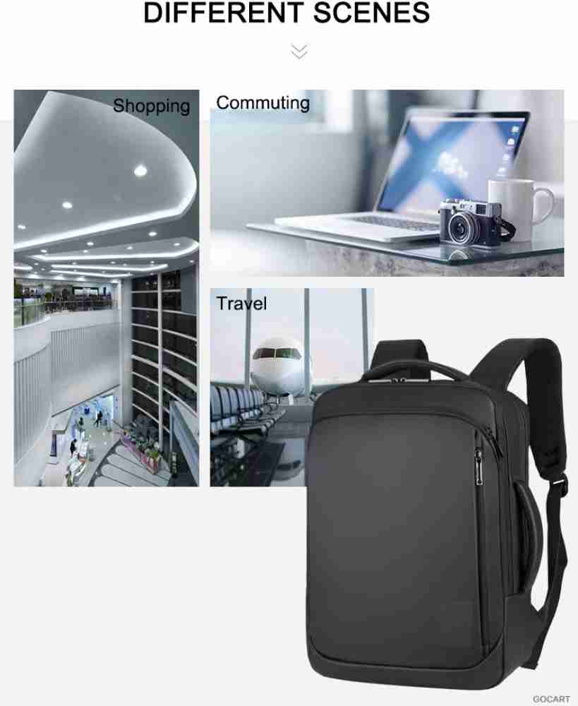 Business Water Resistant Polyester Laptop Backpack with USB Charging Port
