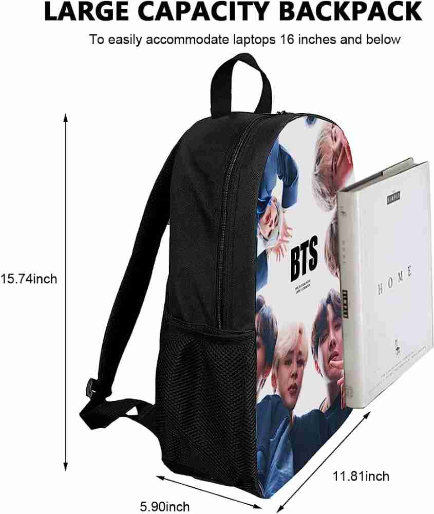 Wiffy Bts-kids Bag (digital Printed Bts 27 L Backpack black