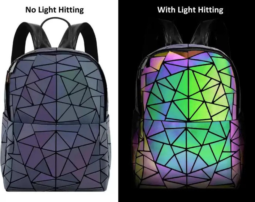 BATCAT Luminous Geometric Holographic Reflective Backpack Color Changing Bag  25 L Backpack - Price History