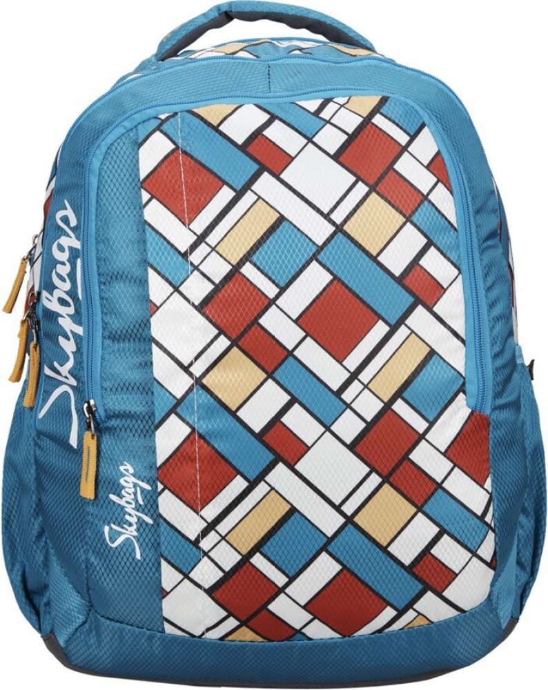 Polyester Blue & Yellow Skybag School Backpack