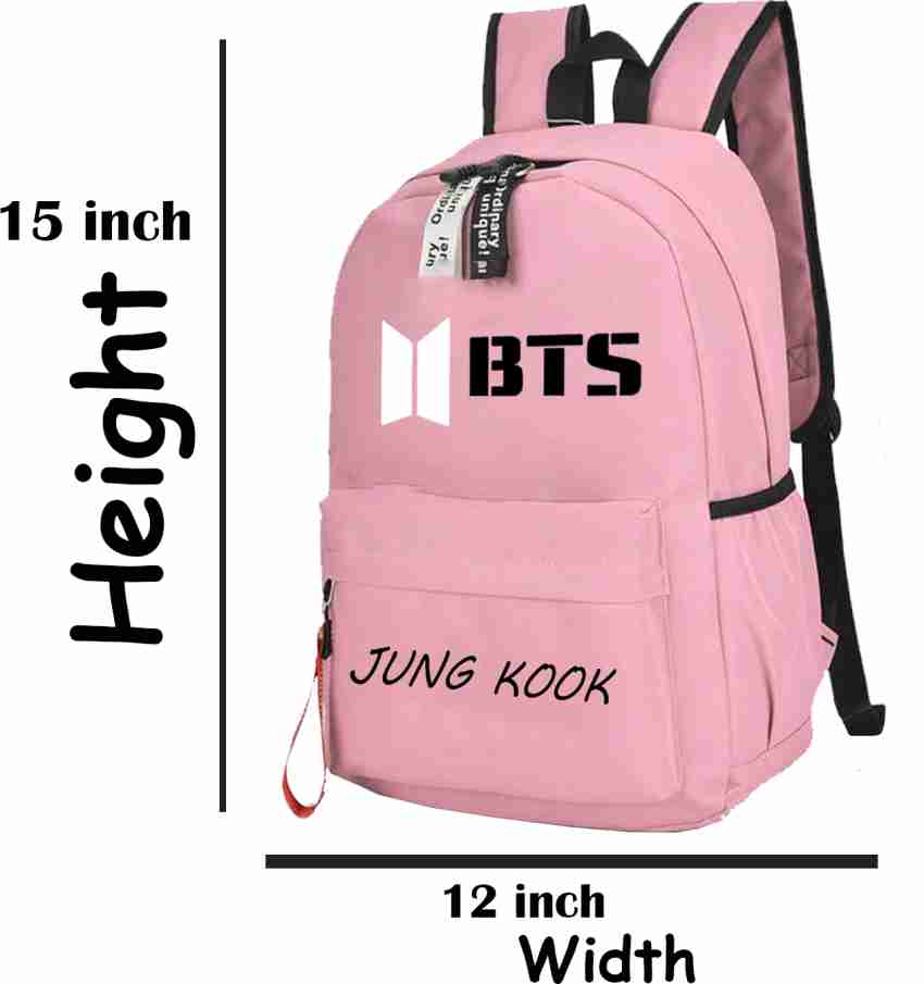 Cluci for girls, front side bts printed college bags girls, 10 L Backpack  Black - Price in India