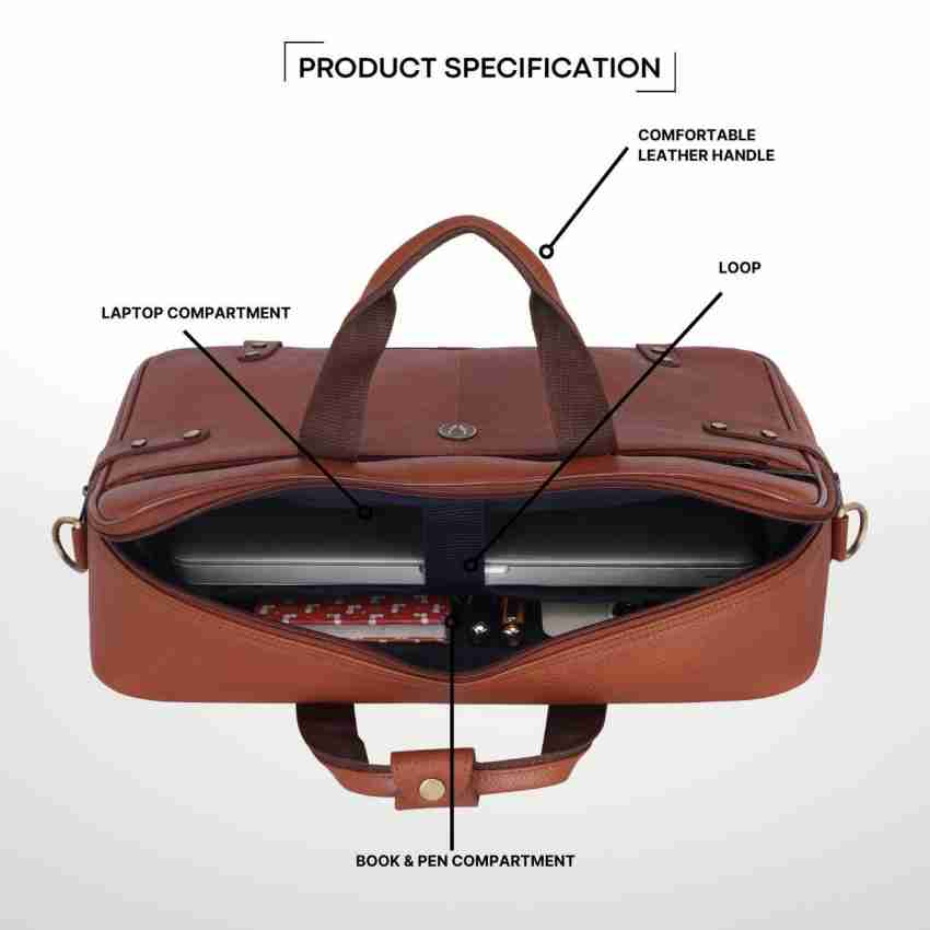 WILDHORN Laptop Bags : Buy WILDHORN Brown Leather Laptop Messenger