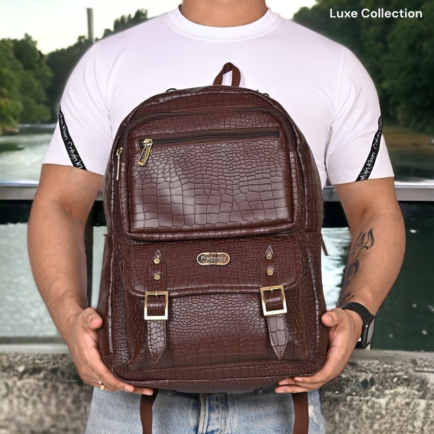 Pramadda Pure Luxury Tourister leather 15.6 Inch laptop backpack