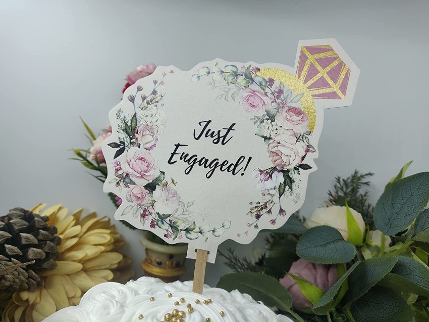 Personalised Engagement Cake Topper - Golden Design - From Willow