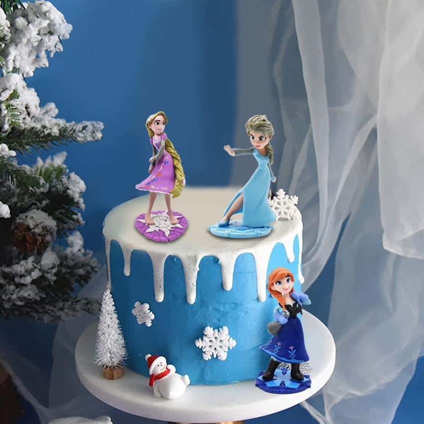 Cake Toppers Winter Wonderland Princess Elsa Frozen Birthday Cake Topper  Set Featuring Anna, Elsa, Olaf and Decorative Themed Accessories :  Amazon.in: Toys & Games