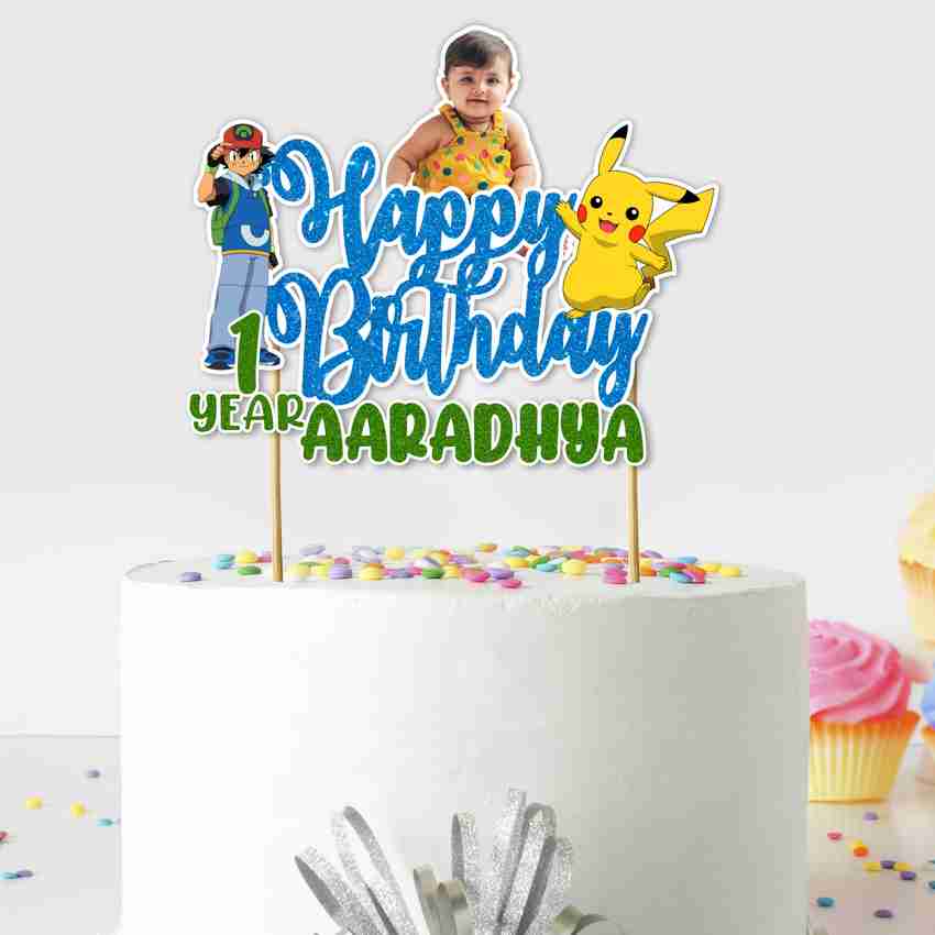 Pokemon Unofficial Personalised Birthday Cake Topper Handmade 