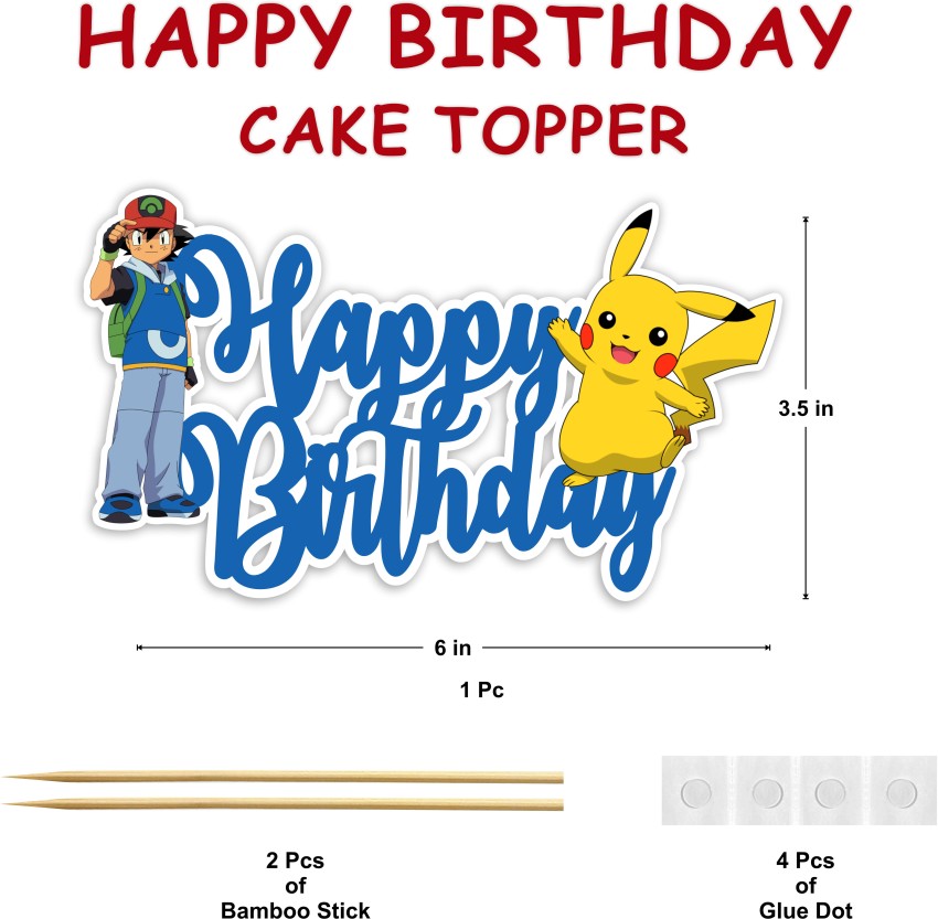 Pokemon Unofficial Personalised Birthday Cake Topper Handmade 