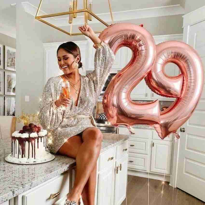 Balloonistics Solid Rose Gold Number Twenty Foil Balloon 40  Inch Balloon - Number 20 Balloon - Balloon