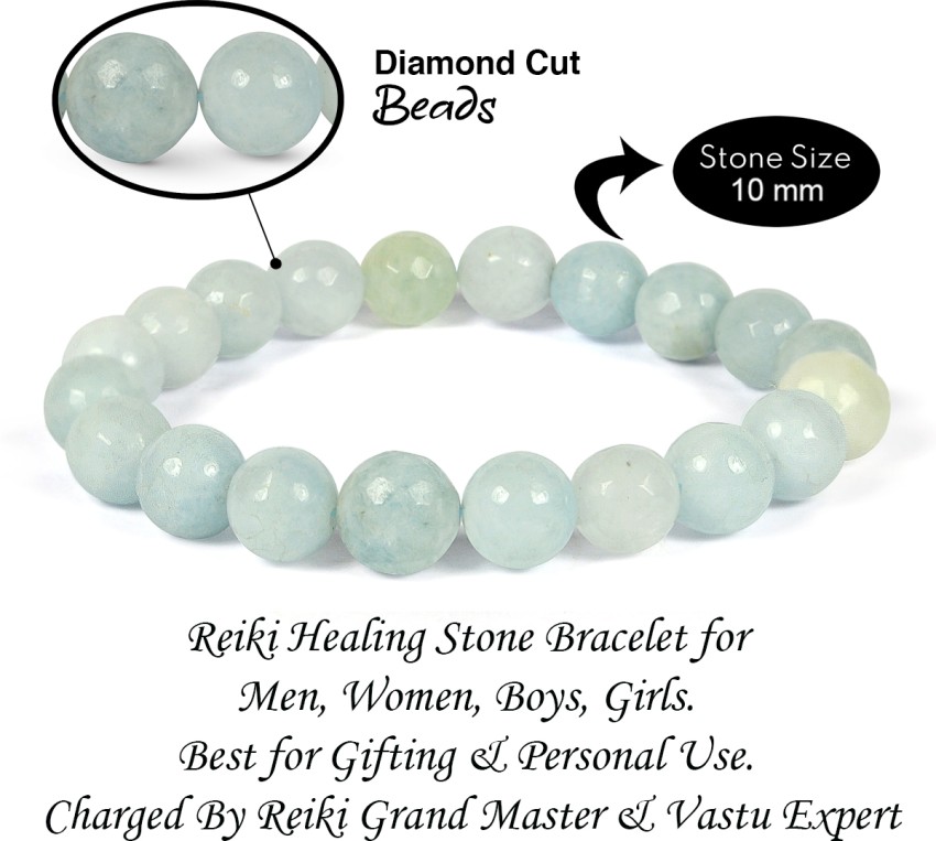AQUAMARINE Natural Crystal Healing Stone Bracelet  Price 1200 rs