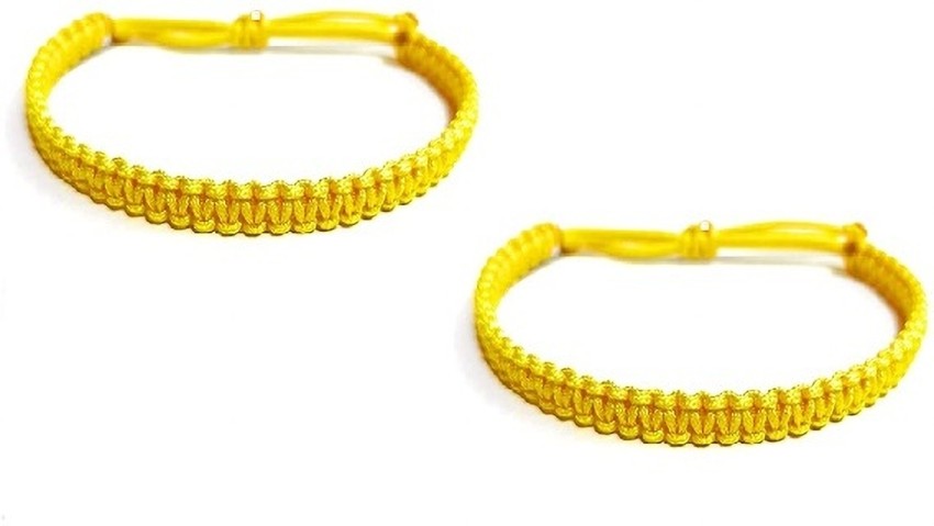 Buy RUDRADIVINE Pack of two 5 faced rudraksha bracelet 5 mukhi rudraksha  bracelet in red and yellow thread at Amazonin