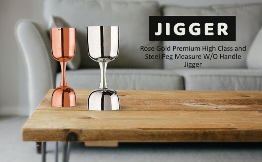 Stainless Steel Plain Peg Measure Shot Glass Cocktail Measure Jigger 30 and  60 Ml