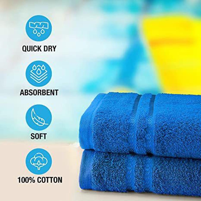 500 GSM Cotton Bath Towel Set Of 4, Soft, Absorbent, Quick-Dry