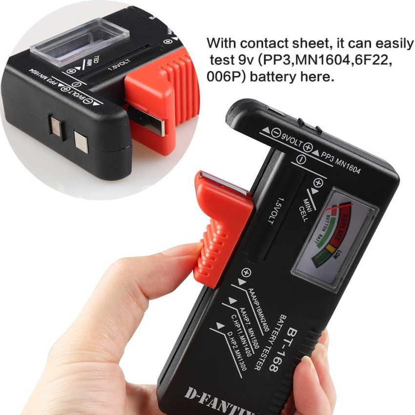 D, C, AAA, AA 9-Volt Battery Tester