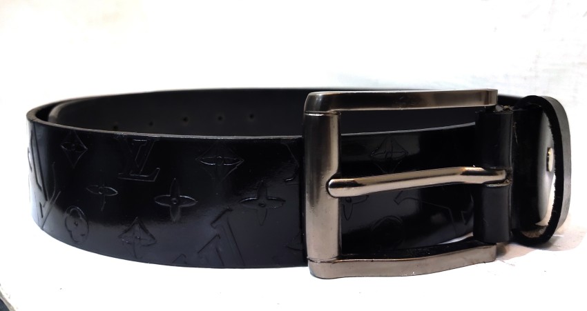 Black LV Formal & Casual PU Leather Belt For Men > Need Kart - Belt for Men  - Belt For Men