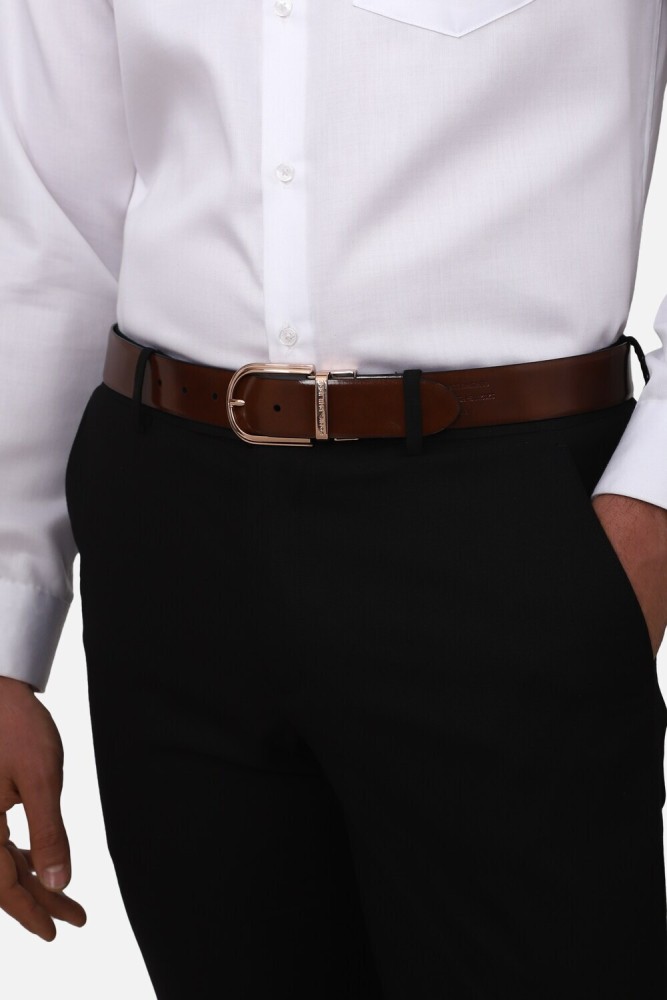LOUIS PHILIPPE Men Formal Black Genuine Leather Belt Black - Price in India