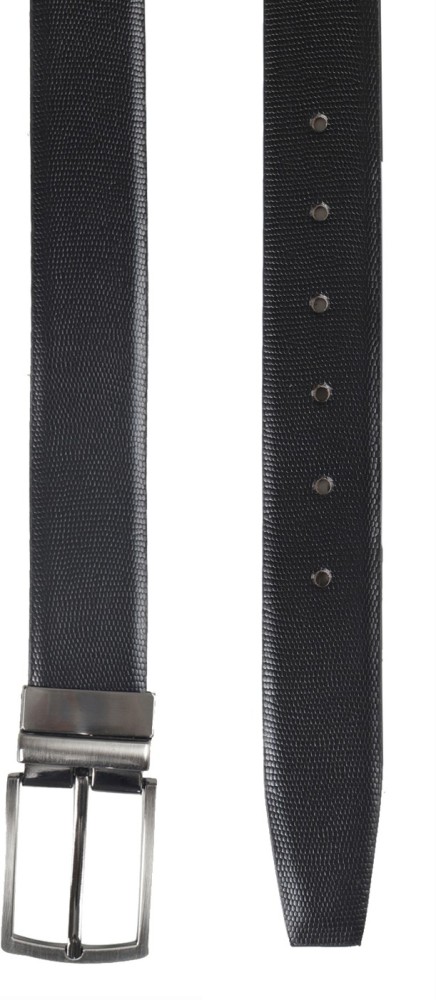 Khadim Men Black Leather Belt (Resizable)