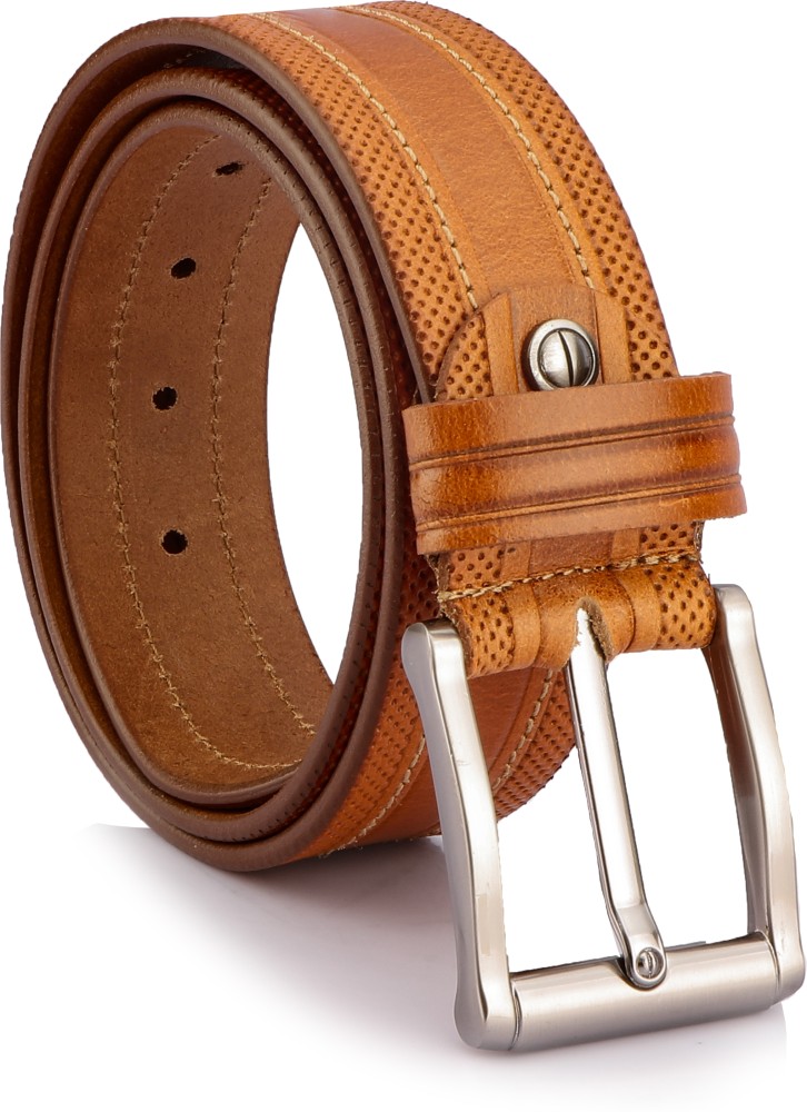 LV Men Casual, Party, Formal, Evening Tan Genuine Leather Belt TAN  REVERSIBLE - Price in India