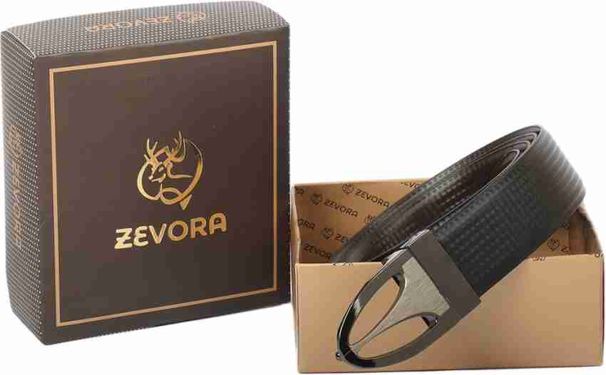 Buy ZEVORA Men Black & Brown Solid Reversible Belt Online at Best