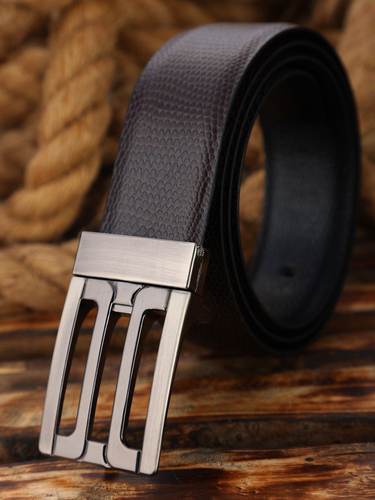 Buy ZEVORA Men Black & Brown Solid Reversible Belt Online at Best