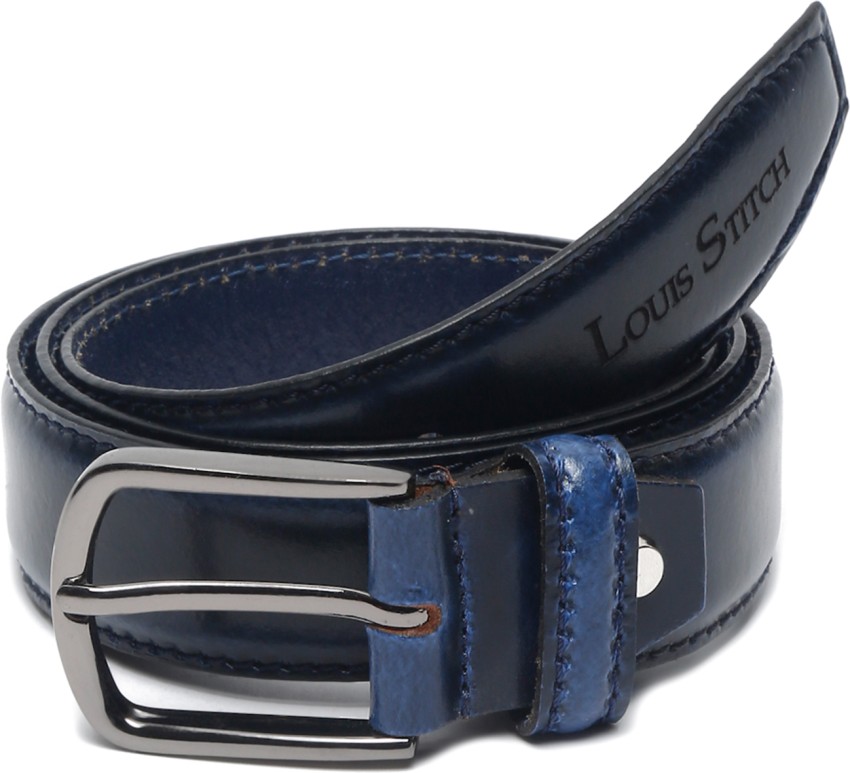 Louis Stitch Men Formal Blue Genuine Leather Belt