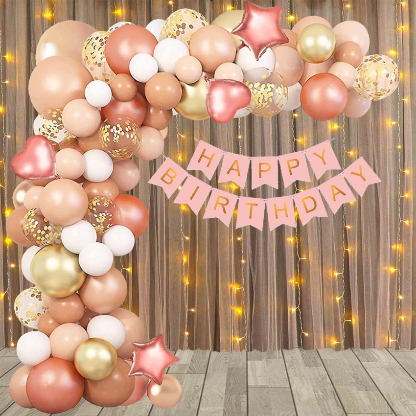 TTimmo4 Happy Birthday Decoration Kit Rose Gold and White Birthday  Decorations Theme Price in India - Buy TTimmo4 Happy Birthday Decoration  Kit Rose Gold and White Birthday Decorations Theme online at