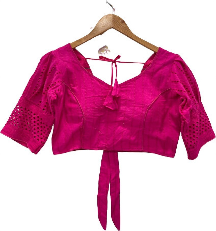 Sweetheart Neck Ready Blouse In Rani Color