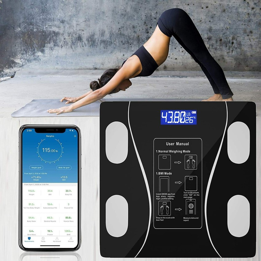 ACU-CHECK Bluetooth Weight Scale Weight machine for Human Body Smart  Electronic Scale BMI Weighing Scale Price in India - Buy ACU-CHECK Bluetooth  Weight Scale Weight machine for Human Body Smart Electronic Scale