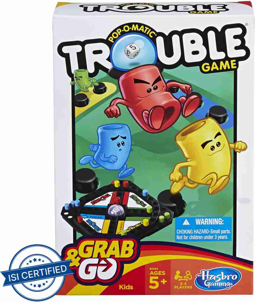  Hasbro Gaming Trouble Board Game for Kids Ages 5 and Up 2-4  Players (Packaging may vary) : Toys & Games