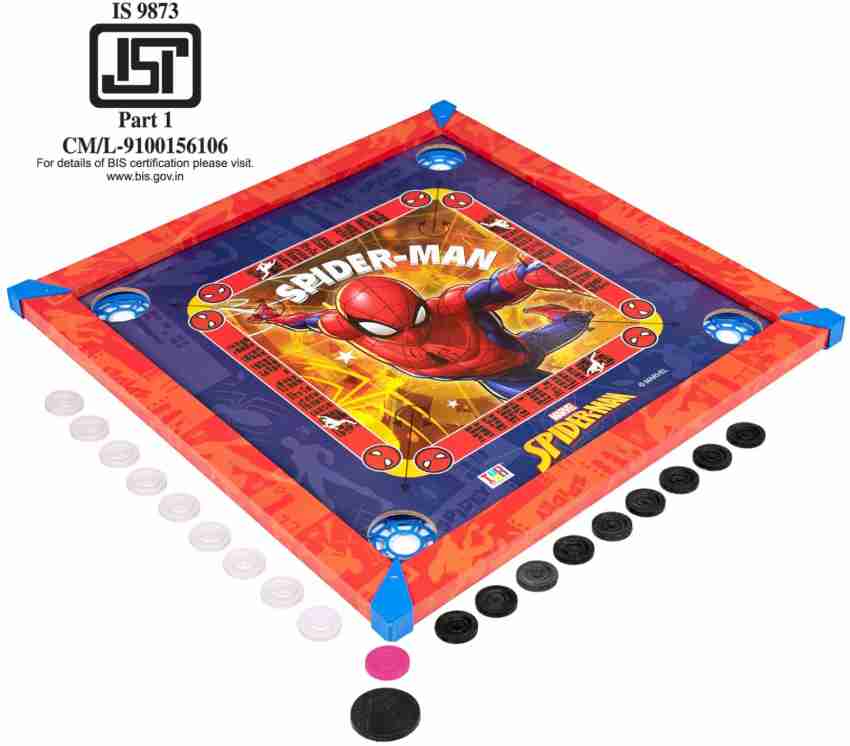 DEZICON ECOM spiderman Carrom Board with Ludo 2 in 1 Game (20x20 Inches)  Carrom Board Board Game Carrom Board Board Game - spiderman Carrom Board  with Ludo 2 in 1 Game (20x20