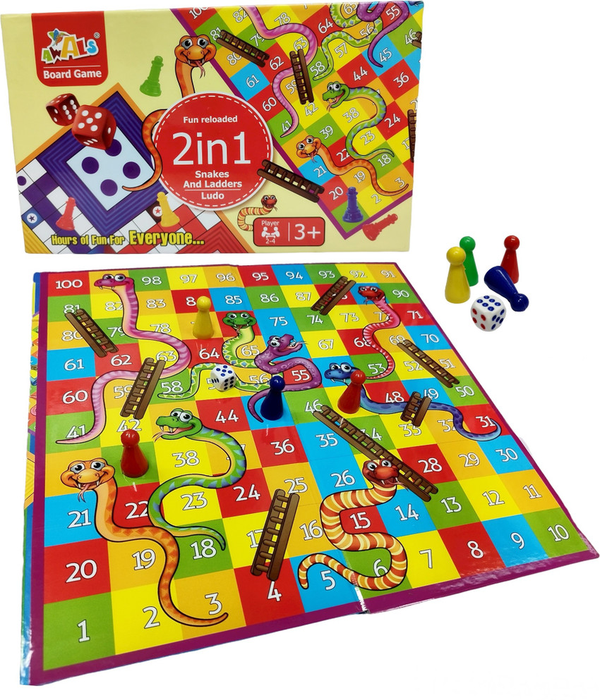 Muren 2 in 1 Multicolor Snake & Ladder Ludo Plastic for Kids ...