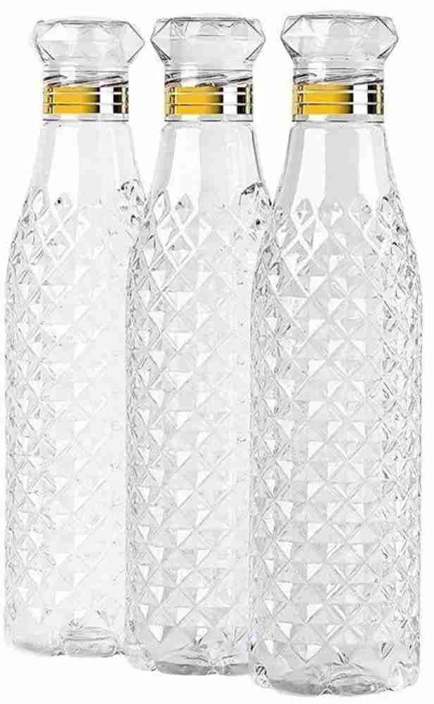 Crystal Clear Water Bottle for Fridge ,Unbreakable ,1000 ml Bottle (Pack of  3)