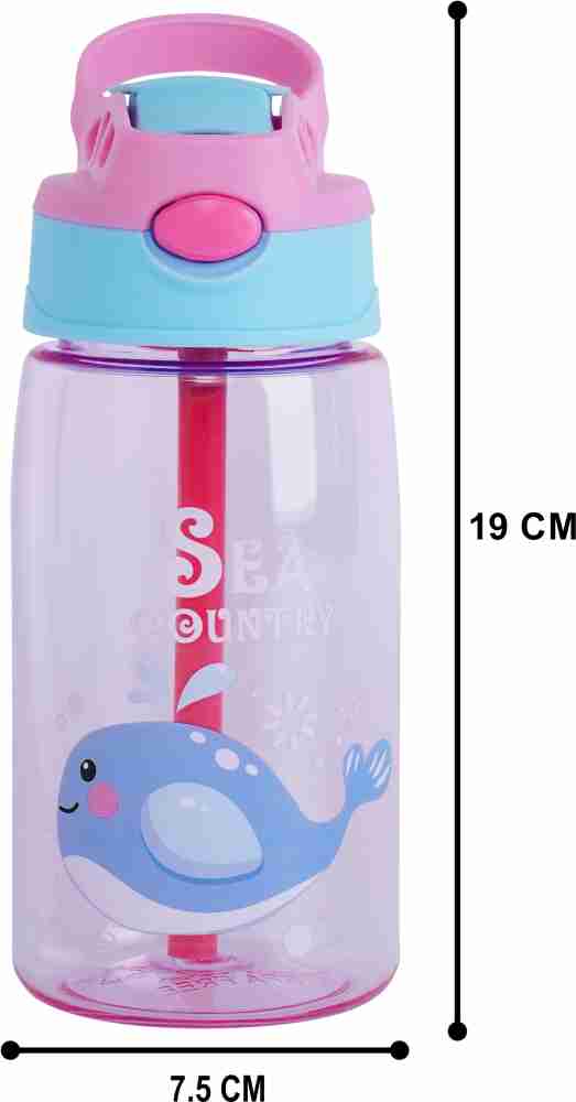 480ML Kids Water Bottle with Straw for School Leakproof Creative