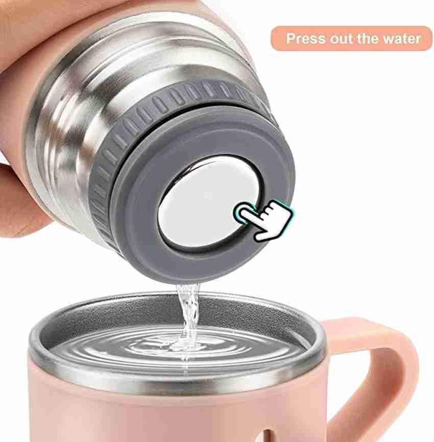 1 Set Silver Vacuum Water Bottle With 3 Cups Gift Box, Vacuum