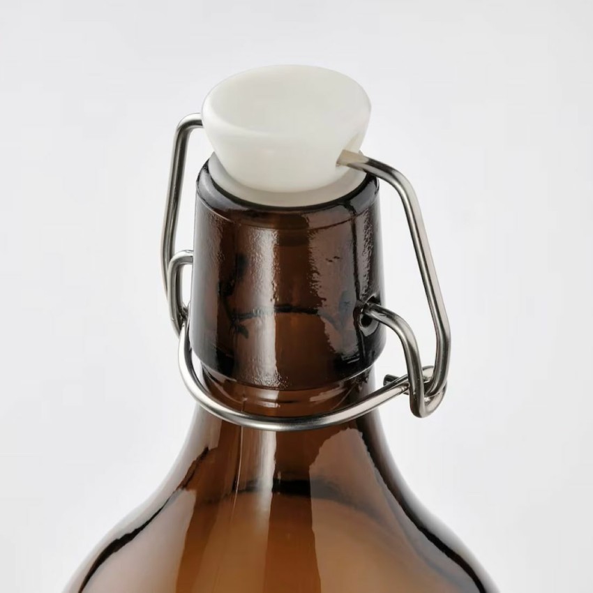 KORKEN Bottle-shaped jar with lid, clear glass, 34 oz - IKEA