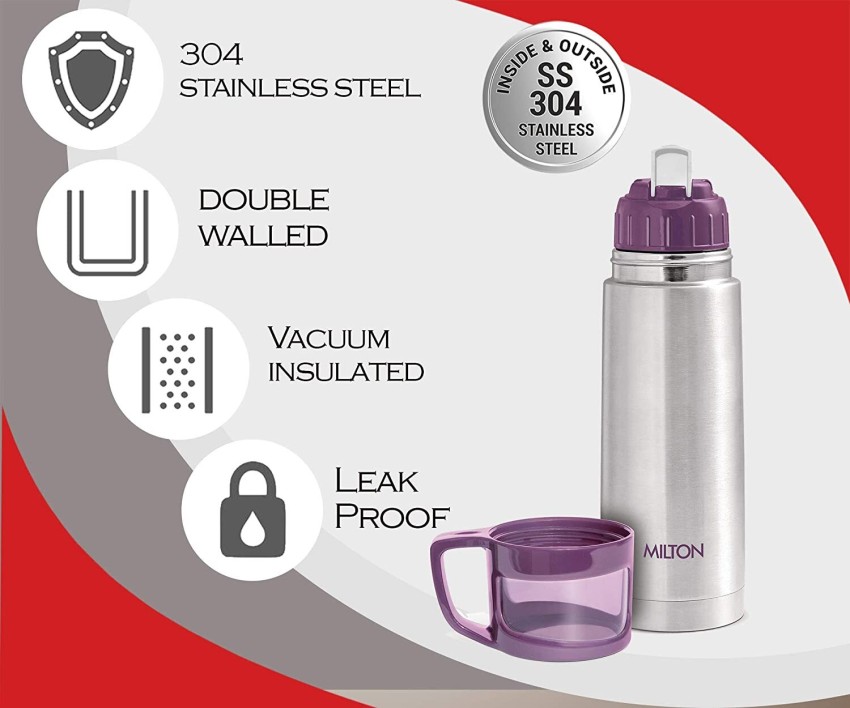 Milton Thermosteel Flip Lid Flask 350, Double Walled Vacuum