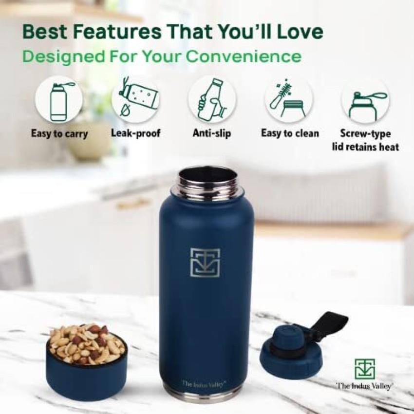 Buy Best Stainless Steel Hot & Cold Flask Bottle with Drinking Mug Lid –  The Indus Valley