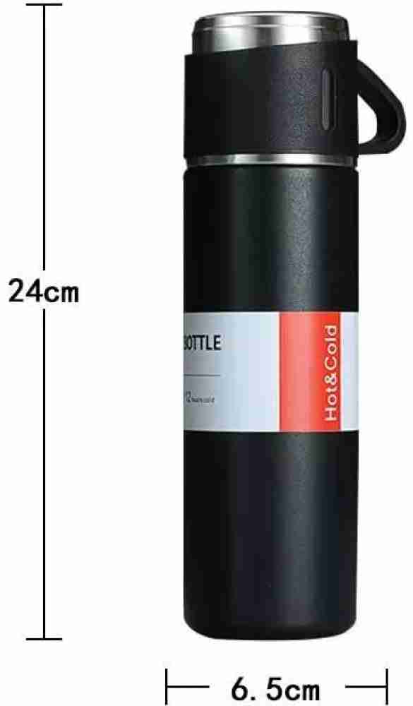  Larder Latest Steel Vacuum Flask Set with 3 Stainless Steel  Cups Combo - 500ml - Keeps HOT/Cold