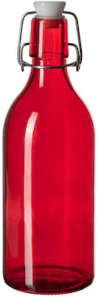 VINTERFINT Bottle with stopper, glass red, 17 oz - IKEA