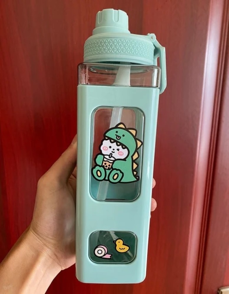 Kawaii Water Bottle With Straw And Sticker 23.6Oz No Leak Large