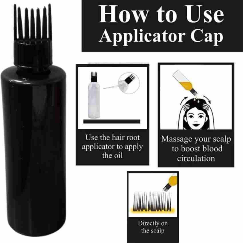 Scalp Hair Root Applicator Bottle with Comb Cap for Applying Oil, Shampoo 2  Pcs