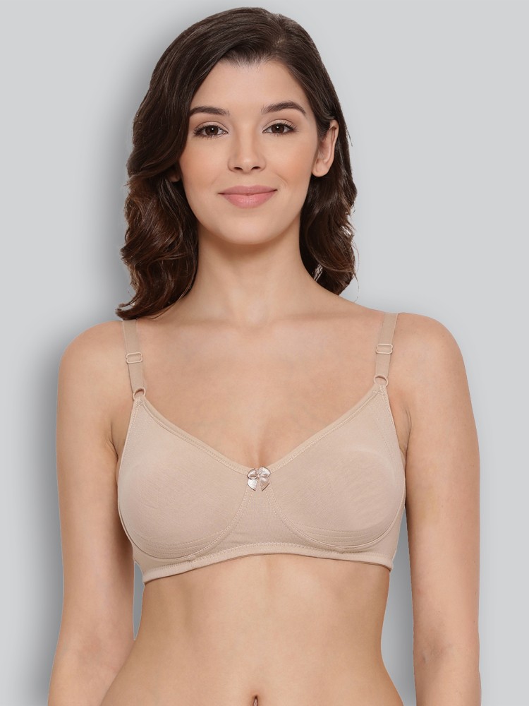 Envie Women's Lace Molded Cotton Bra, Non-Padded, Wirefree Ladies