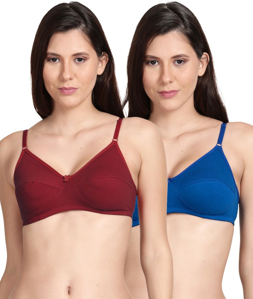 Shyle Shyle Non Padded Seamed Casual Bra.Multicolor (Pack of 2