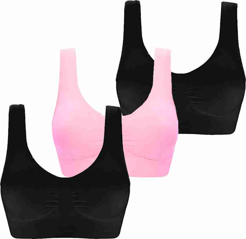 BRAAFEE Pack of 3 girls sports cotton non padded beginner bra Girls Sports  Non Padded Bra