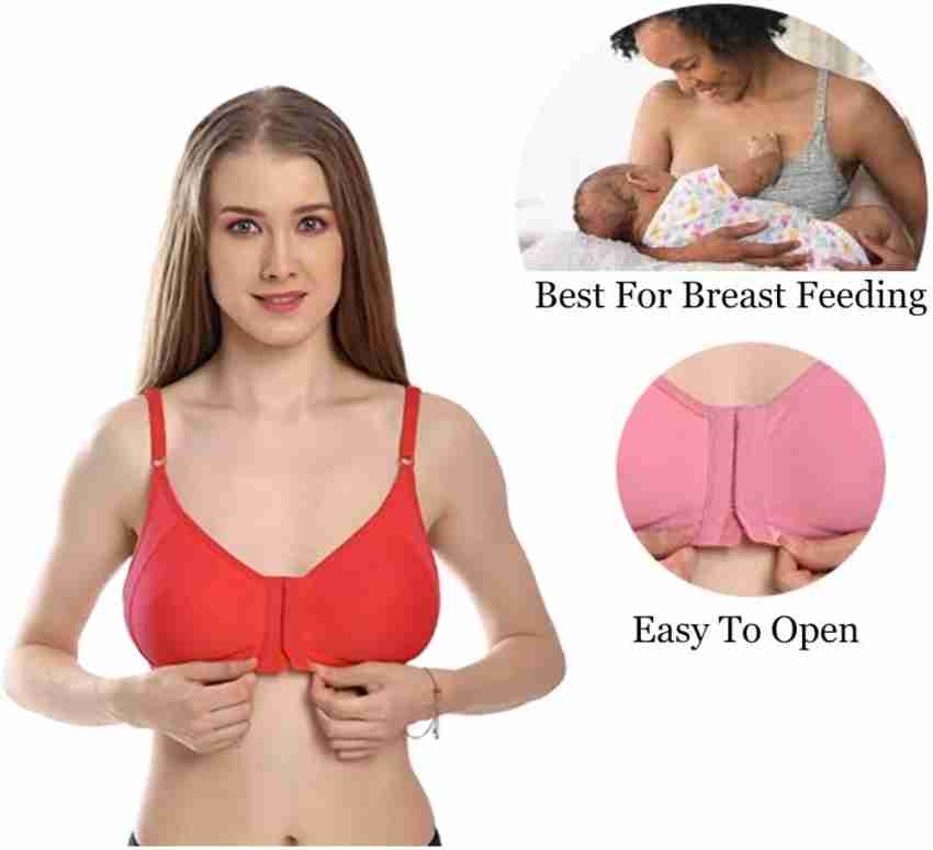 Viyan Hub FRONT HOOK PACK 2 MULTICOLOURS Women Full Coverage Non Padded Bra  - Buy Viyan Hub FRONT HOOK PACK 2 MULTICOLOURS Women Full Coverage Non  Padded Bra Online at Best Prices in India