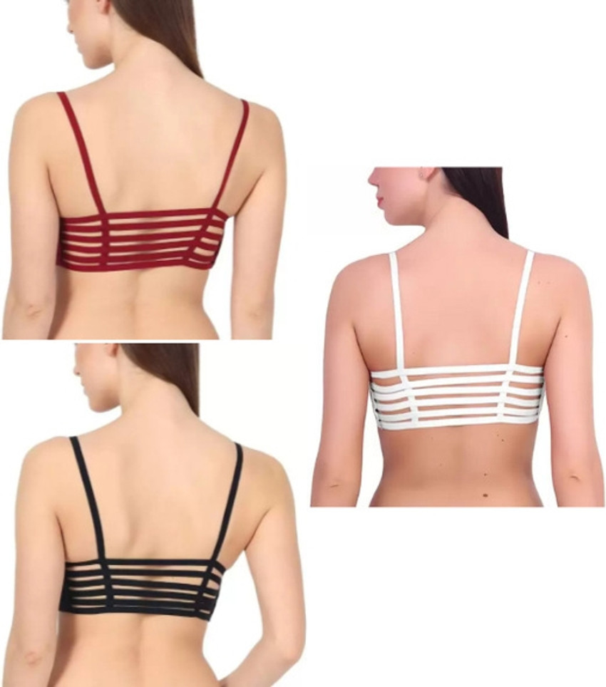 Trustizen Stylish, Comfortable 6 strap bralette (PACK OF 3) Women Cage Bra  Lightly Padded Bra - Buy Trustizen Stylish, Comfortable 6 strap bralette  (PACK OF 3) Women Cage Bra Lightly Padded Bra