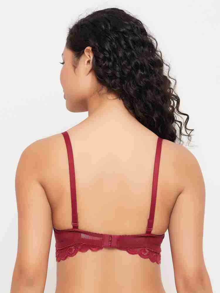 Clovia Women's Lace Solid Padded Full Cup Wire Free Bralette Bra