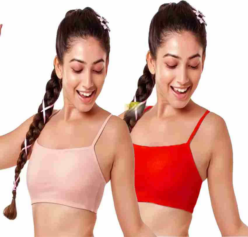 BRAAFEE Pack of 3 Girls Stretchable Air Cotton sports non padded