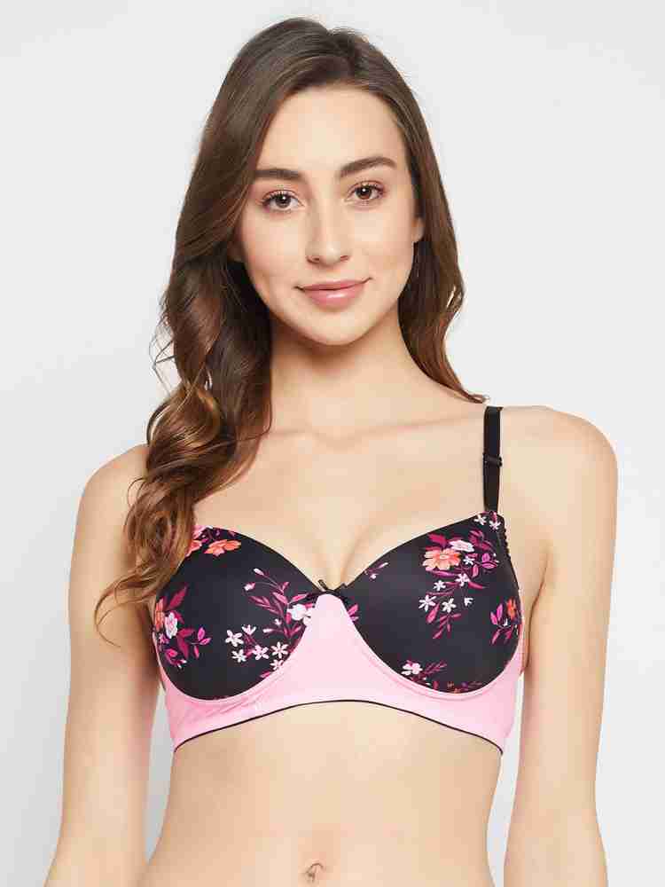 Clovia Padded Non-Wired Full Cup Floral Print Multiway T-shirt Bra in Black  Women Everyday Lightly Padded Bra - Buy Clovia Padded Non-Wired Full Cup  Floral Print Multiway T-shirt Bra in Black Women