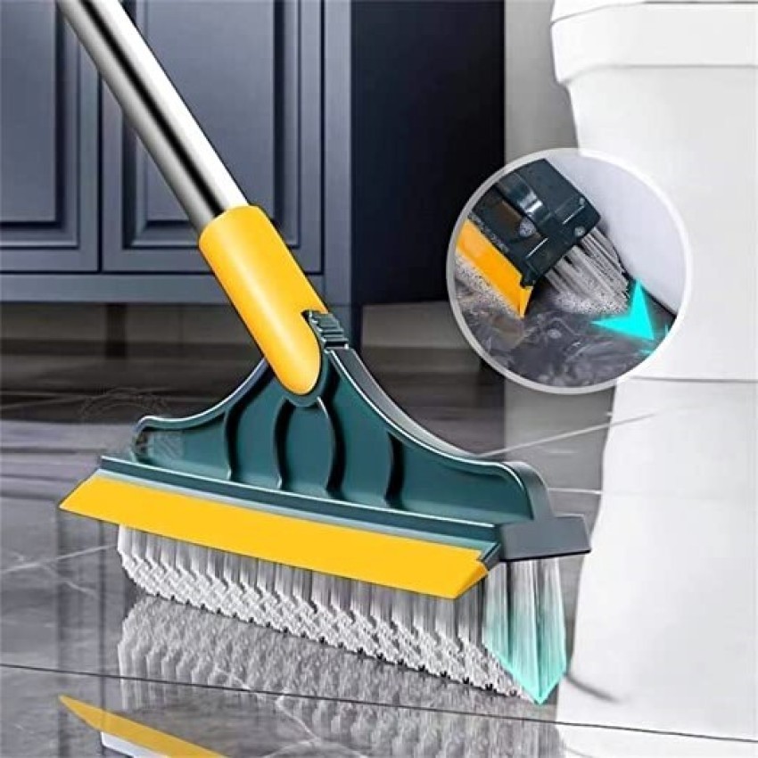 Bathroom Cleaning Brush with Wiper 2 in 1 Tiles Cleaning Brush